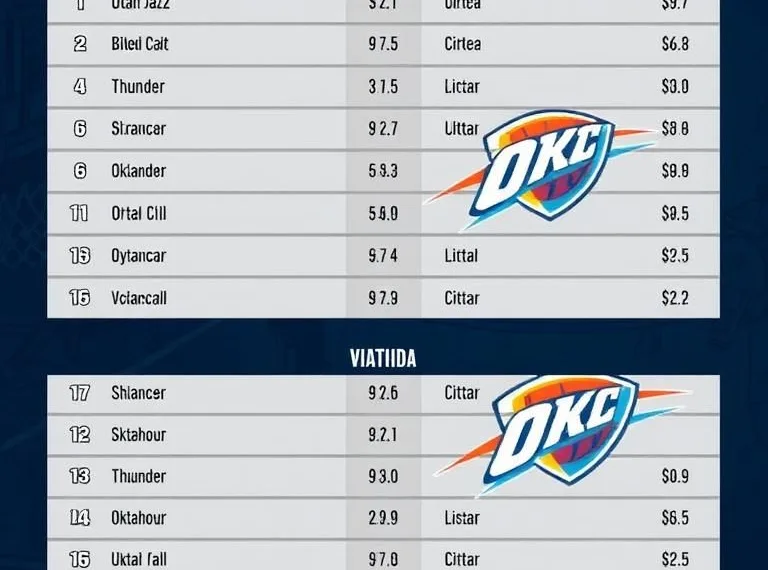 Estatísticas de Jogadores da Partida Utah Jazz x Oklahoma City Thunder