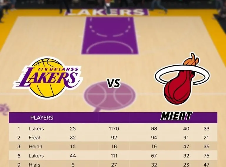 Lakers Vs Miami Heat Match Player Stats